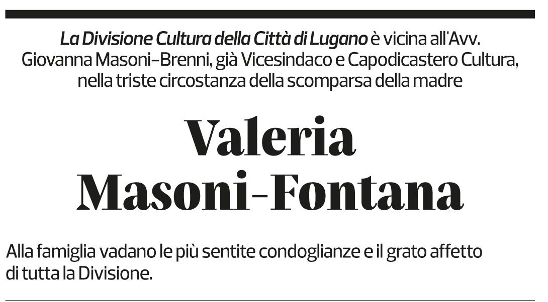 Annuncio funebre Valeria Masoni-fontana