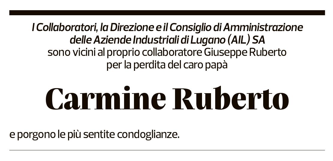 Annuncio funebre Carmine Ruberto