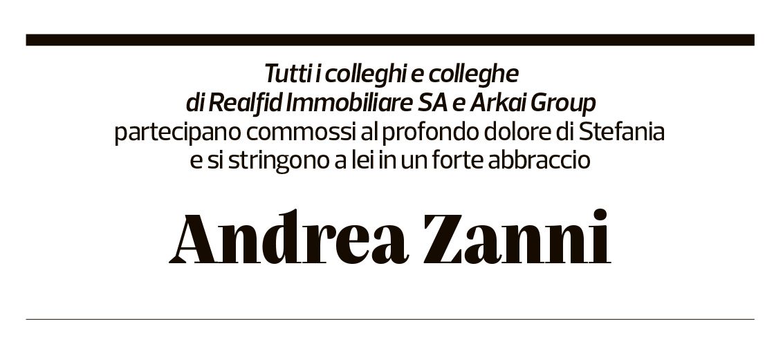 Annuncio funebre Andrea Zanni