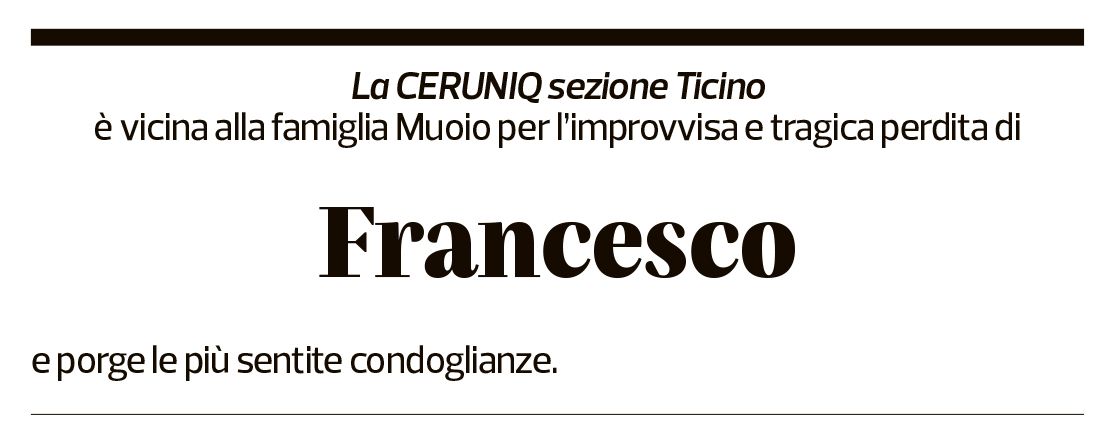 Annuncio funebre Francesco Muoio