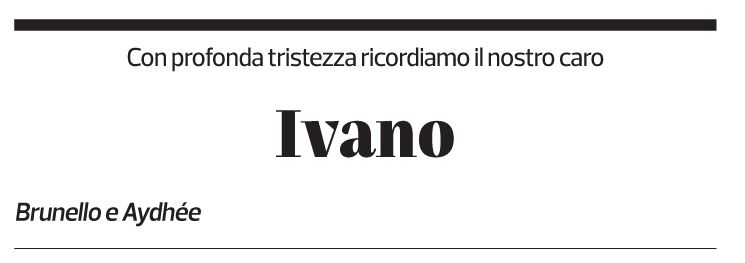 Annuncio funebre Ivano Bettini