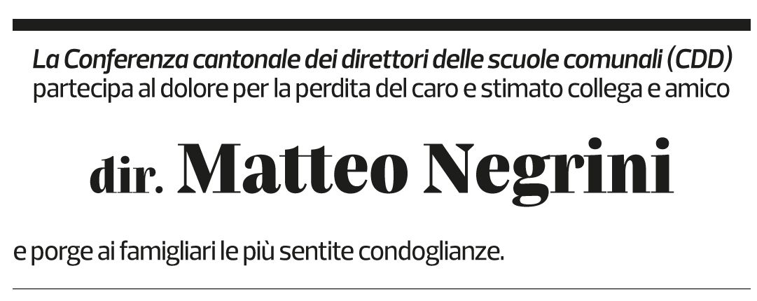 Annuncio funebre Matteo Negrini