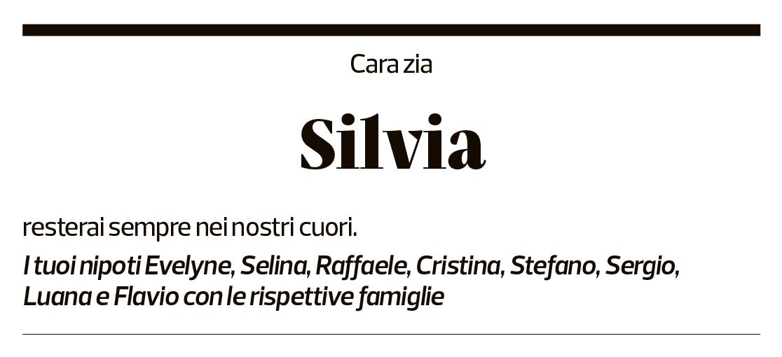 Annuncio funebre Silvia Pellgrini-parini