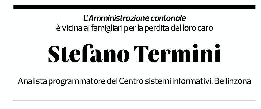 Annuncio funebre Stefano Termini
