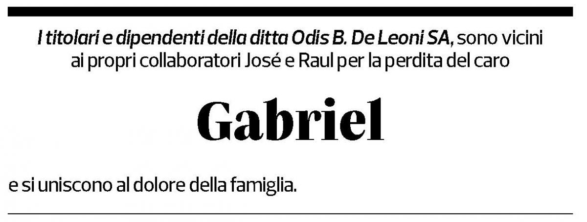 Annuncio funebre Gabriel Barros