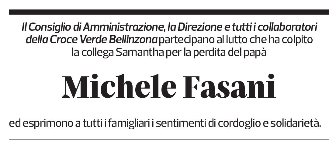 Annuncio funebre Michele Fasani