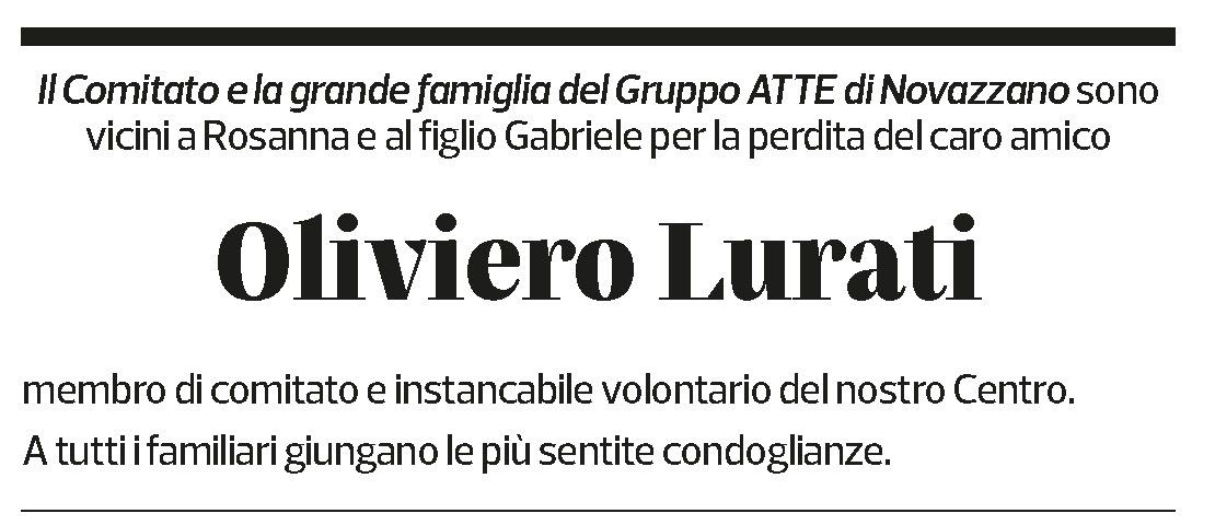 Annuncio funebre Oliviero Lurati
