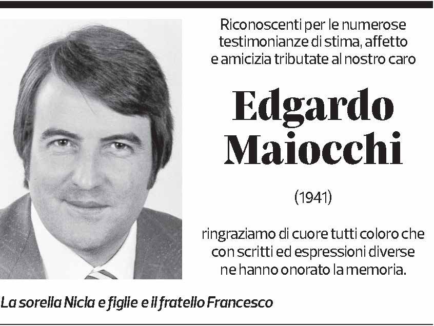 Annuncio funebre Edgardo Maiocchi