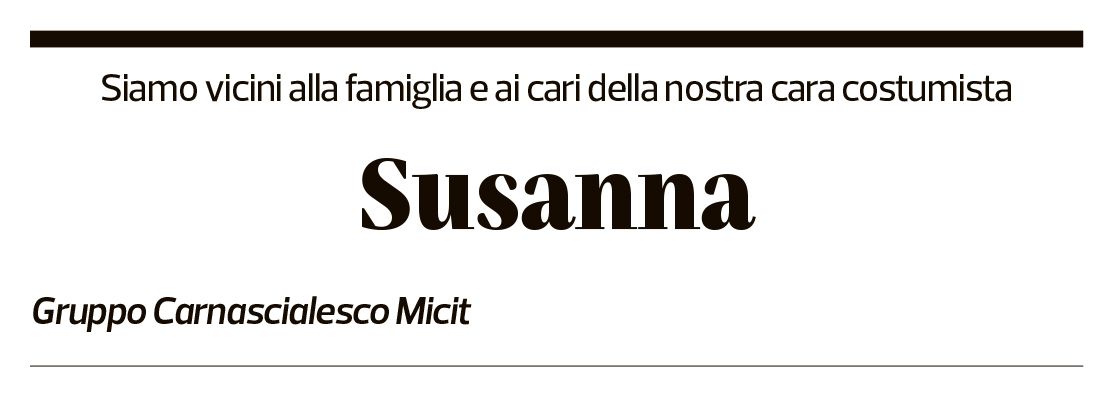 Annuncio funebre Susanna Balò