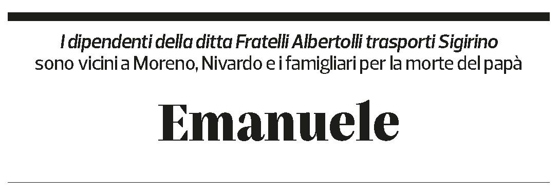 Annuncio funebre Emanuele Albertolli