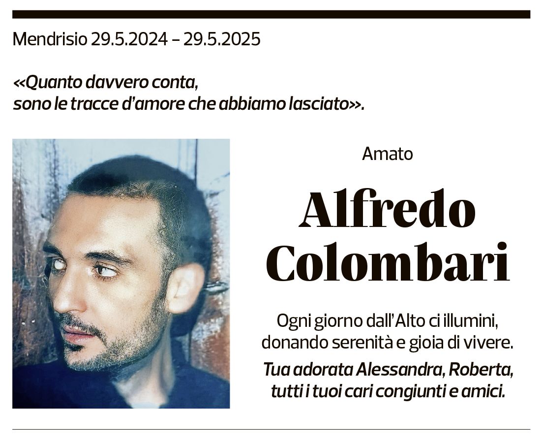 Annuncio funebre Alfredo Colombari