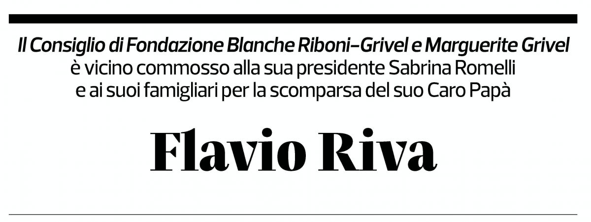 Annuncio funebre Flavio Riva