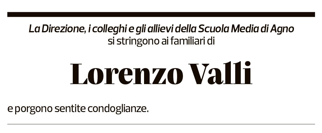 Annuncio funebre Lorenzo Valli
