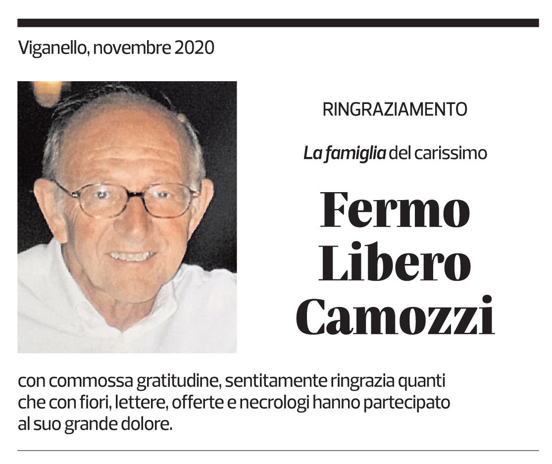 Annuncio funebre Fermo Libero Camozzi