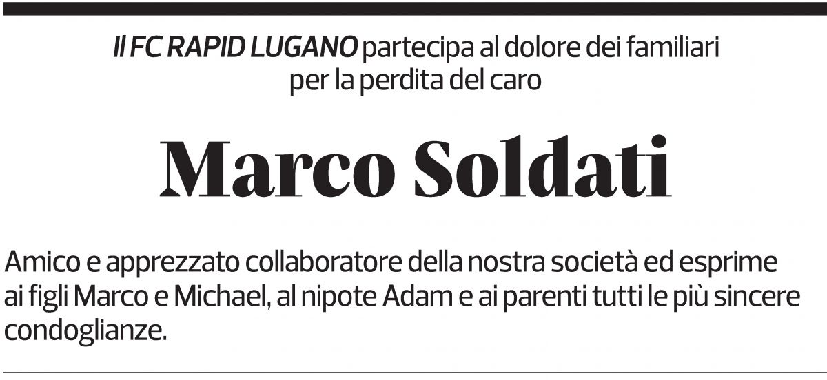 Annuncio funebre Marco Soldati