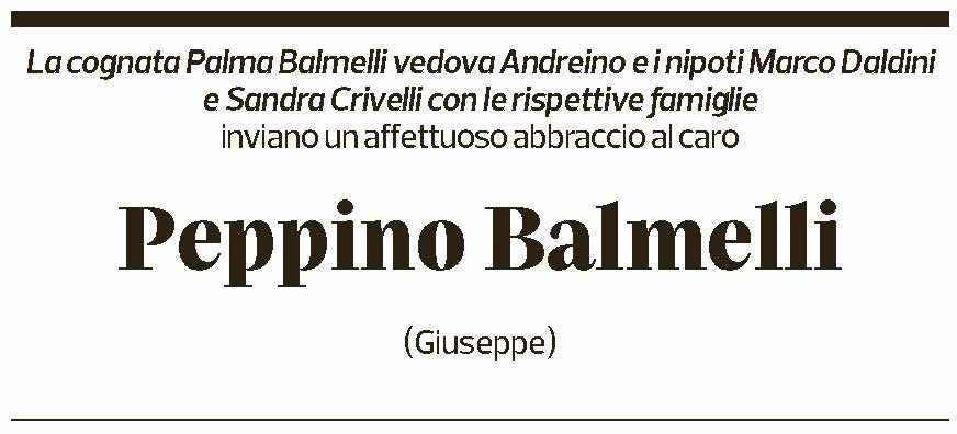 Annuncio funebre Giuseppe Balmelli