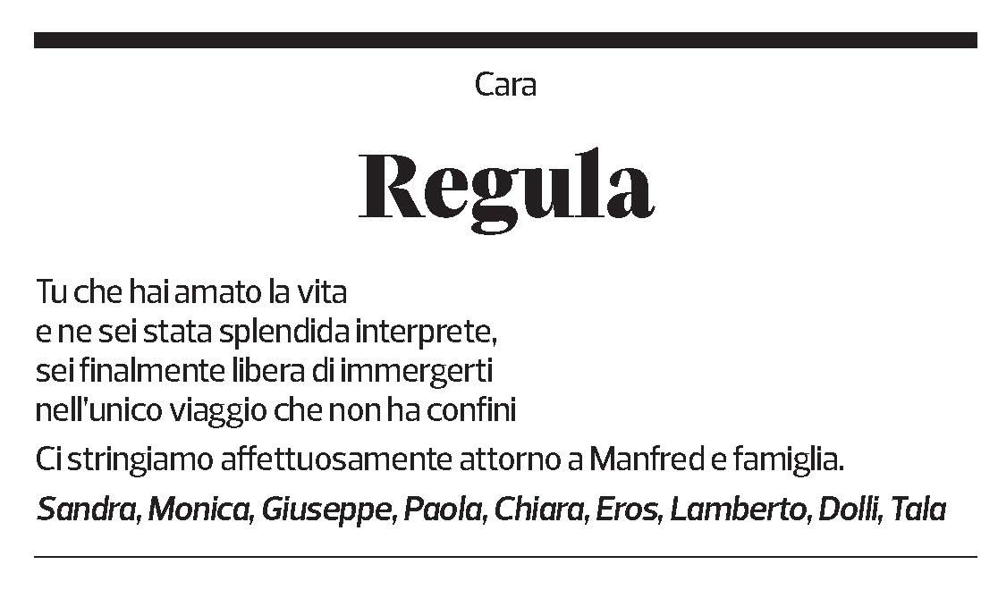 Annuncio funebre Regula Gnosca