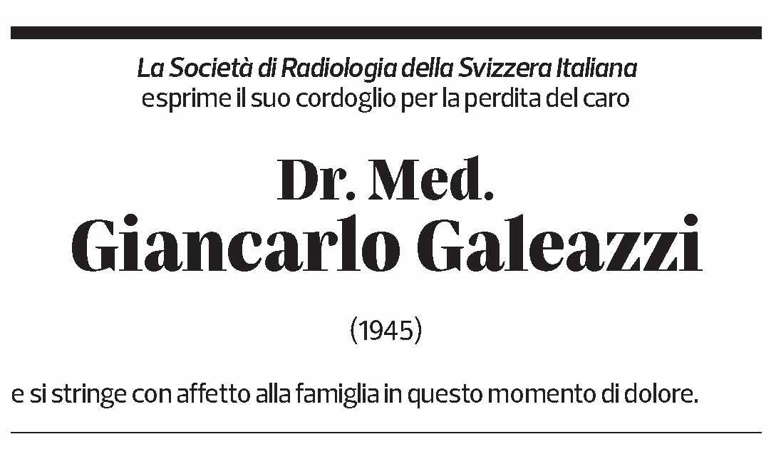 Annuncio funebre Giancarlo Galeazzi
