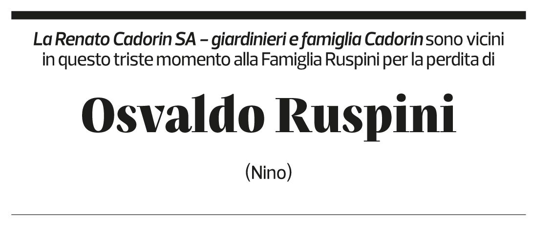 Annuncio funebre Osvaldo Rusponi