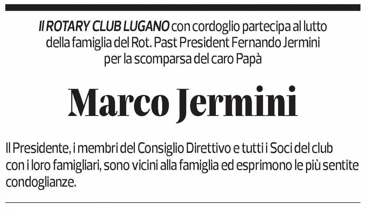 Annuncio funebre Marco Jermini