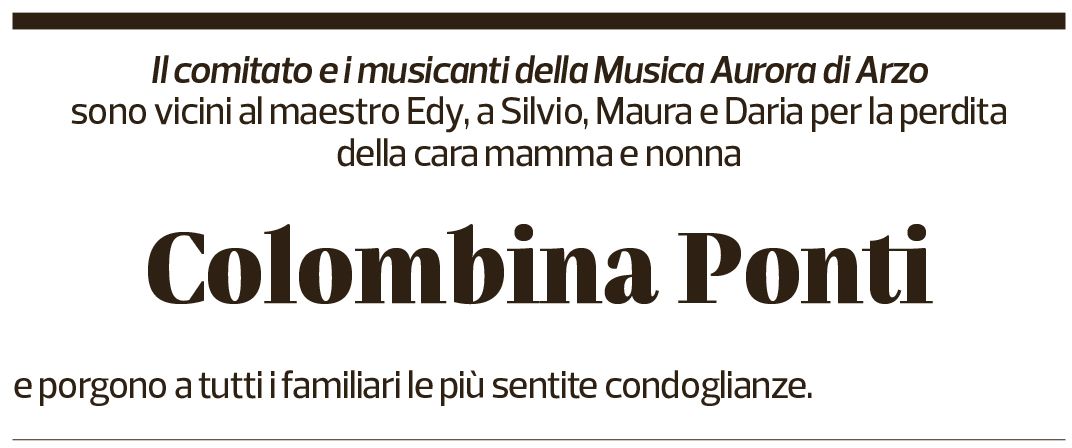 Annuncio funebre Colombini Ponti