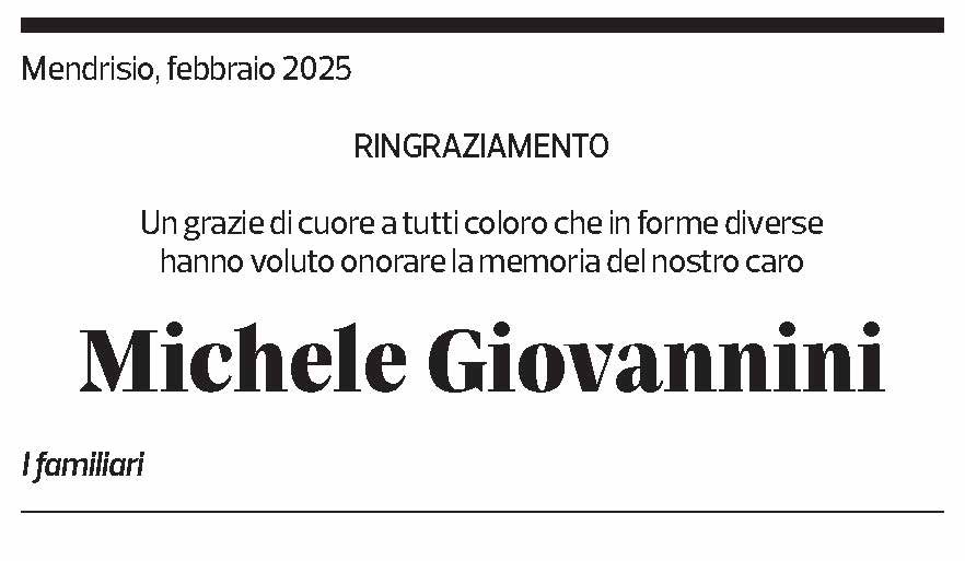 Annuncio funebre Michele Giovannini