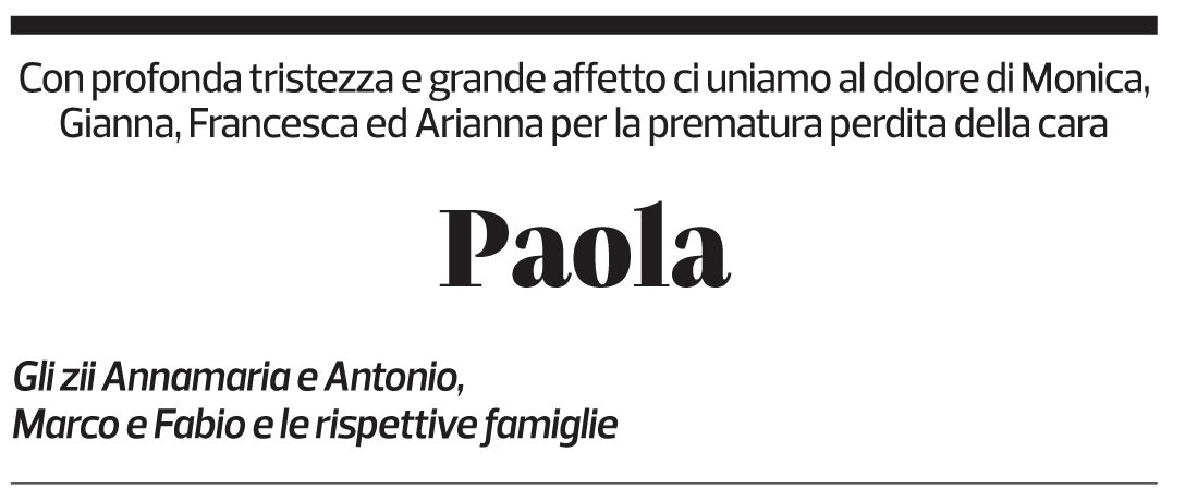 Annuncio funebre Paola Micheletti