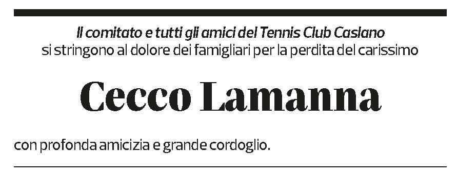 Annuncio funebre Cecco Lamanna