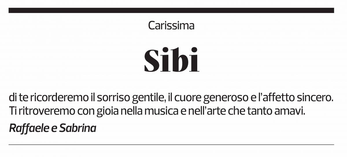 Annuncio funebre Sibilla Cuendet-bornatico