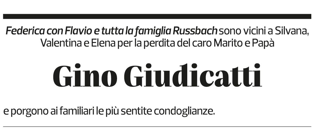 Annuncio funebre Gino Giudicatti