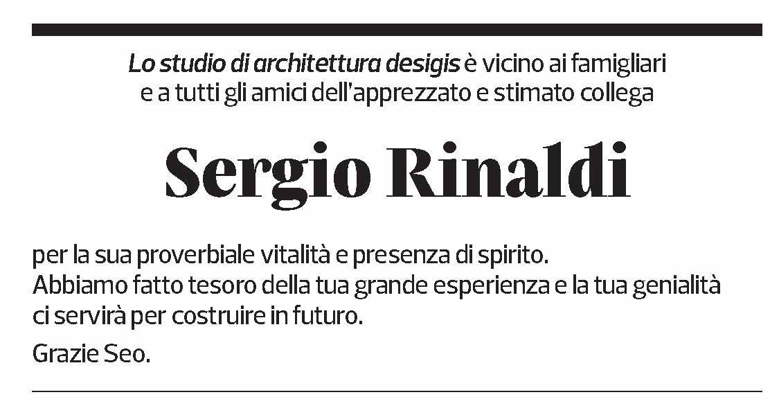 Annuncio funebre Sergio Rinaldi