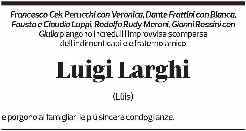 Annuncio funebre Luigi Larghi