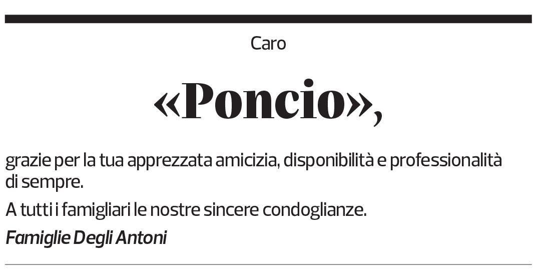 Annuncio funebre Poncio 