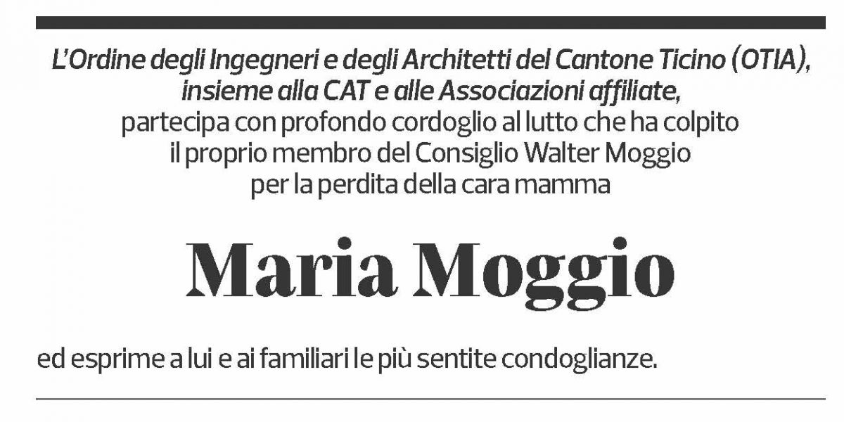 Annuncio funebre Maria Moggio