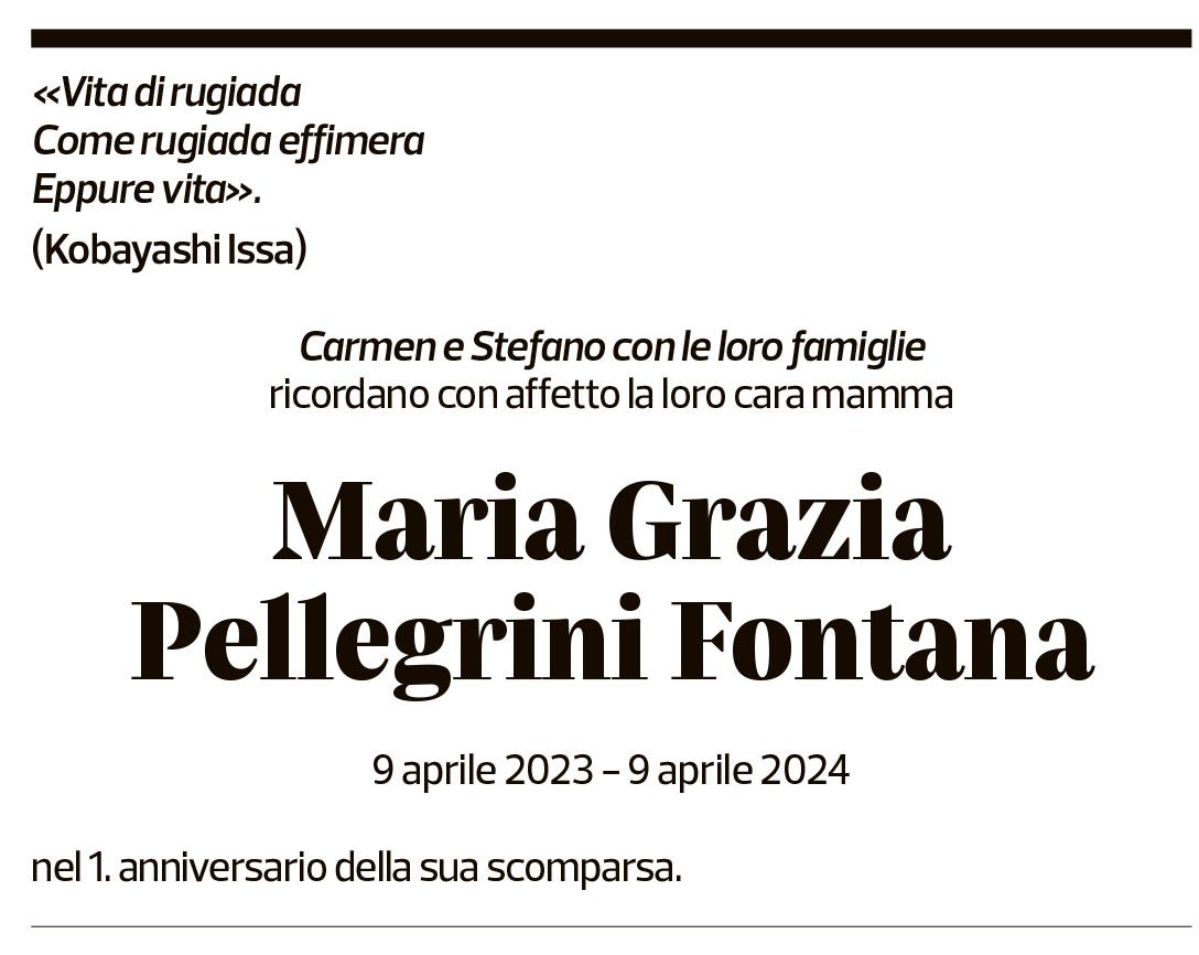 Annuncio funebre Maria Grazia Pellegrini Fontana