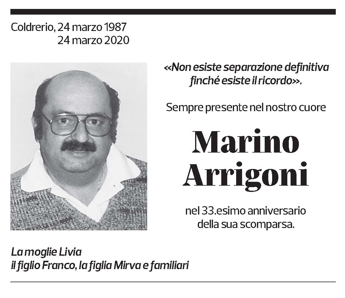 Annuncio funebre Marino Arrigoni