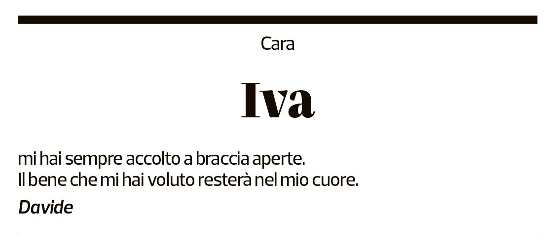 Annuncio funebre Iva Invernizzi