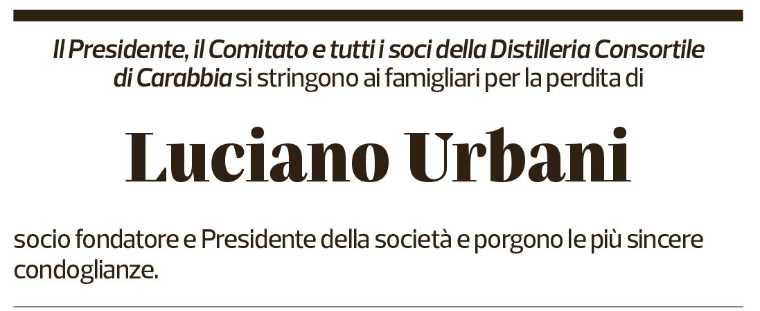 Annuncio funebre Luciano Urbani