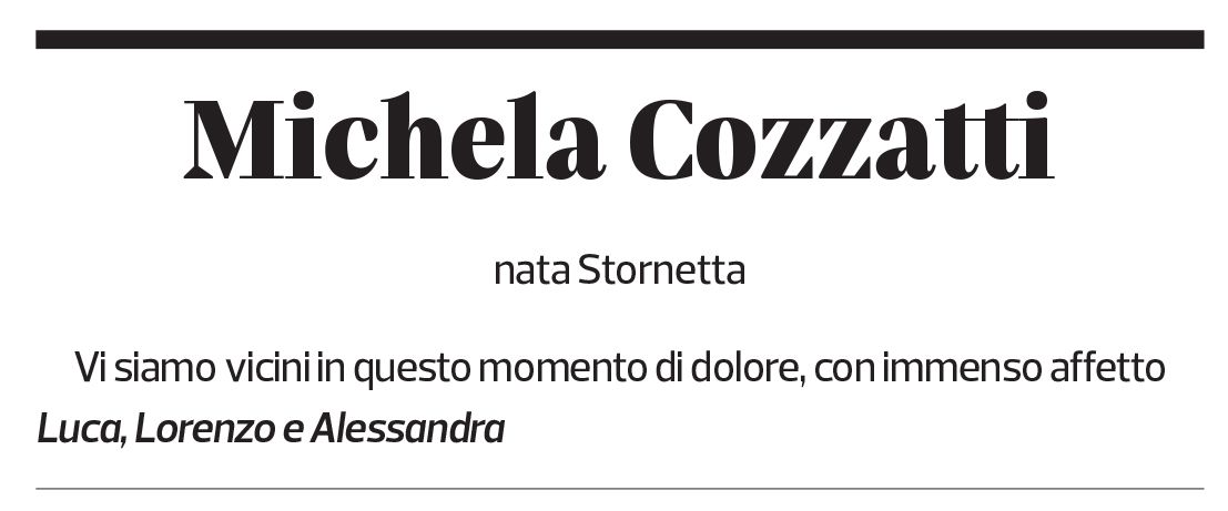 Annuncio funebre Michela Cozzatti