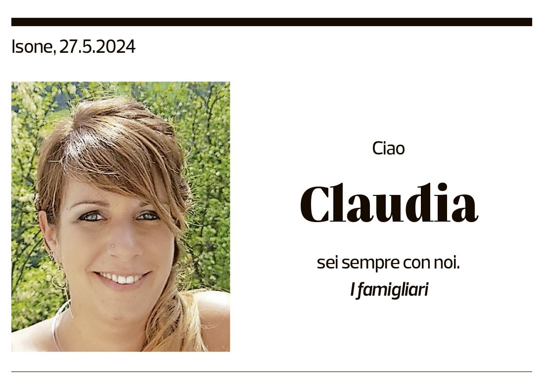 Annuncio funebre Claudia 