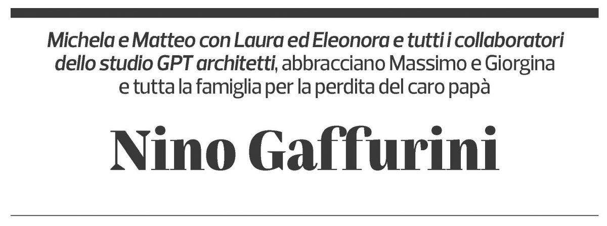 Annuncio funebre Luigi Gaffurini