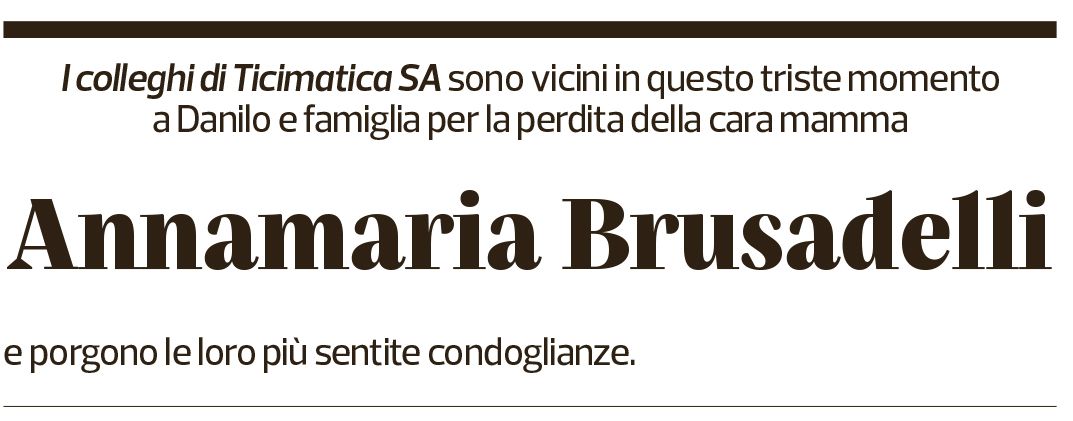 Annuncio funebre Annamaria Brusadelli