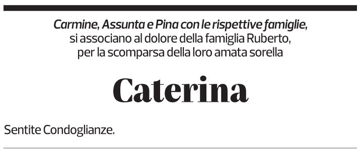 Annuncio funebre Caterina Ruberto