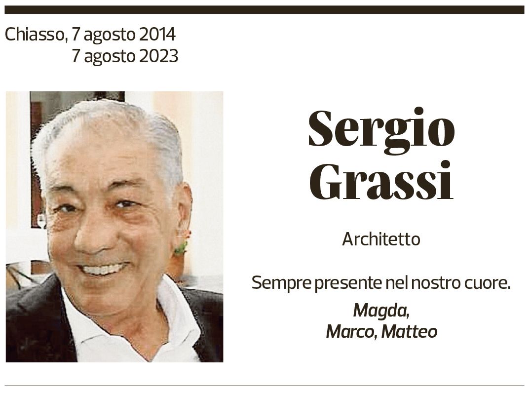 Annuncio funebre Sergio Grassi