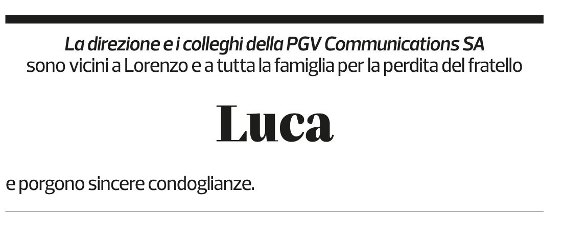 Annuncio funebre Luca Pomari