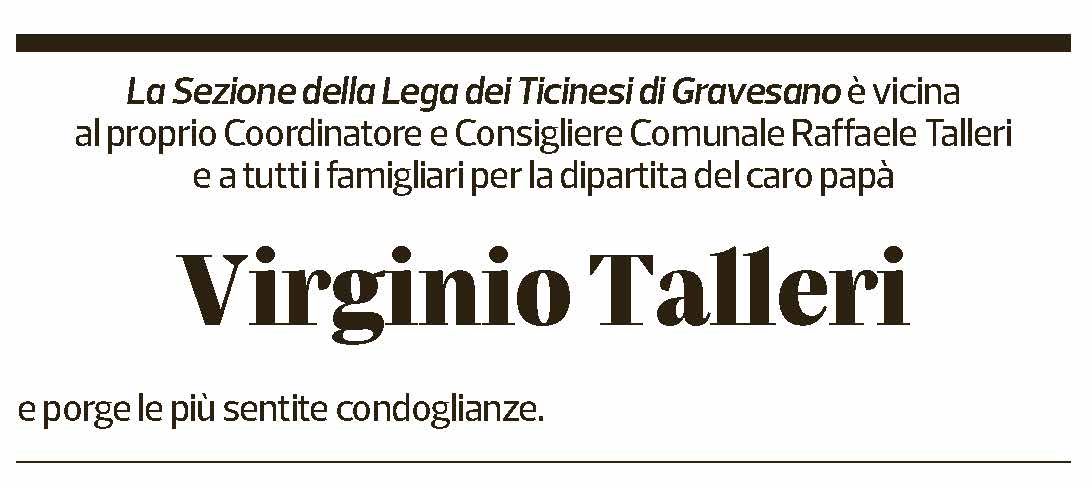 Annuncio funebre Virginio Talleri