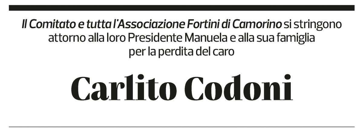 Annuncio funebre Carlito Codoni