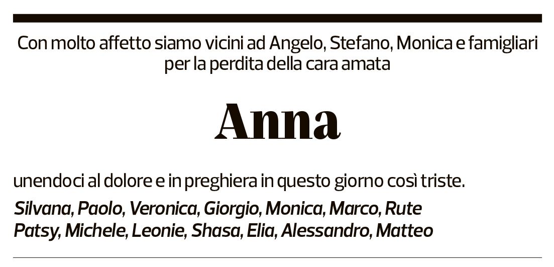 Annuncio funebre Anna Quadri