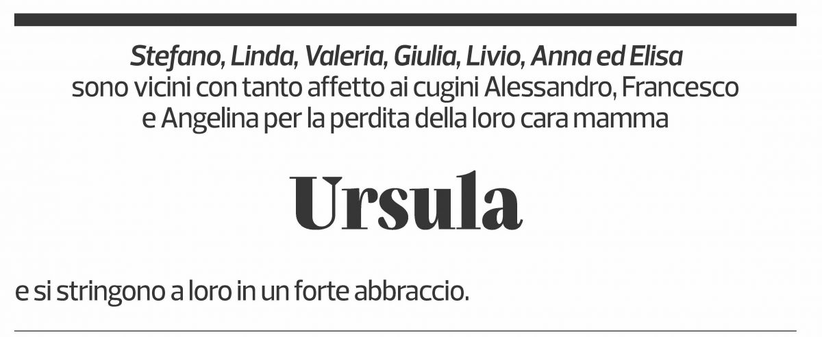 Annuncio funebre Ursula Rimoldi