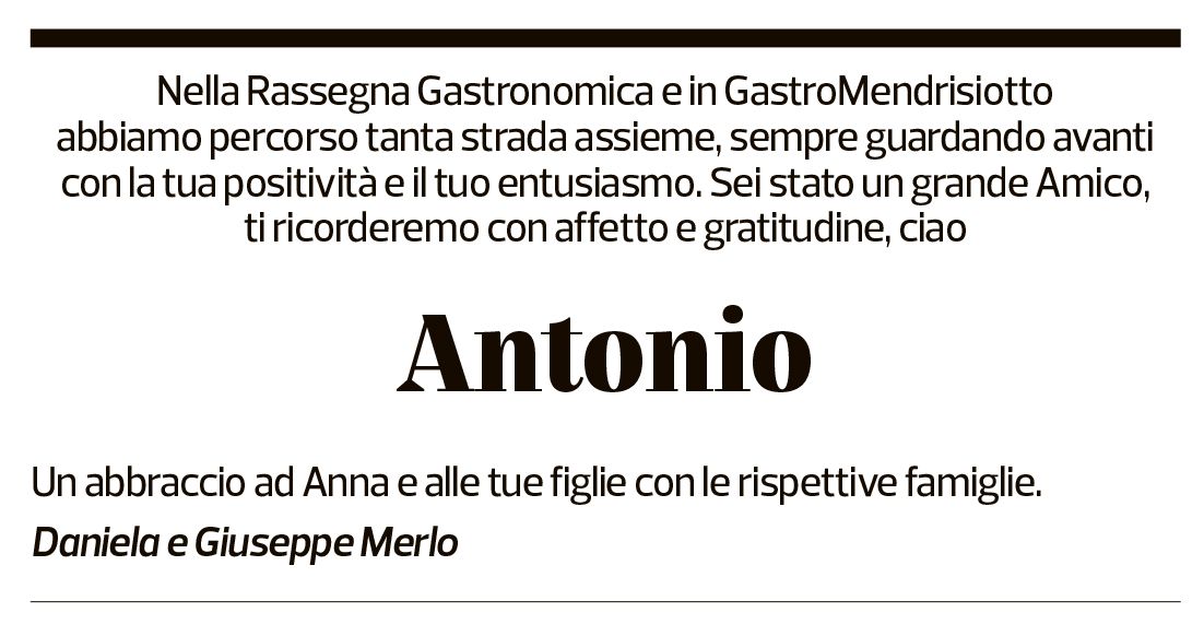 Annuncio funebre Antonio Florini